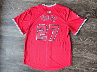 Mike Trout Autographed Signed Authentic L Nike Jersey Auto LA Angels - Beckett  - Image 1 of 4