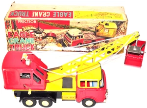 Selten Vintage 1950er Marusan Blech Adler Kran LKW Japan Friktion Spielzeug Retro Industrie - Bild 1 von 24