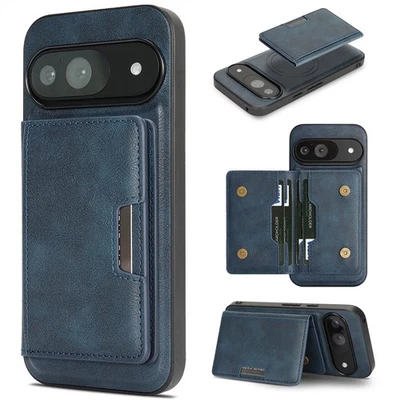 Leather Magnetic Case For Google Pixel 8 8A 9 9A 10 Pro XL Card Stand Back Cover - Image 1 of 4