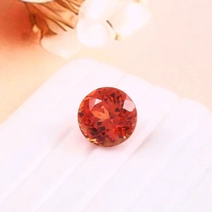 AAA natürlicher makelloser orangefarbener Ceylon-Saphir loser Edelstein Rundschliff 5,00 kt - Bild 1 von 5