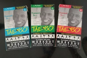 Billy Blanks TAE BO Workout Exercise Lot Set 3 VHS Tapes  Original 1998 - Picture 1 of 3