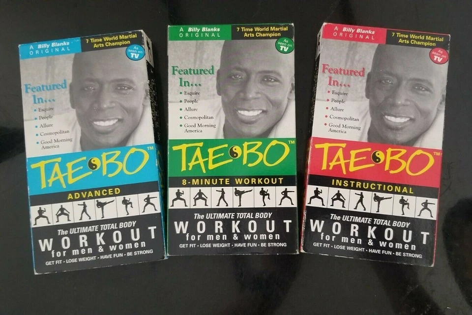 Billy Blanks TAE BO Workout Exercise Lot Set 3 VHS Tapes  Original 1998 - Image 1 of 3