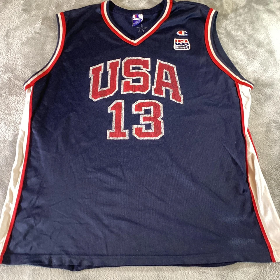 USA Basketball Jersey Mens Large Navy Blue Tim Duncan 13 Olympic Basketball - Image 1 of 4