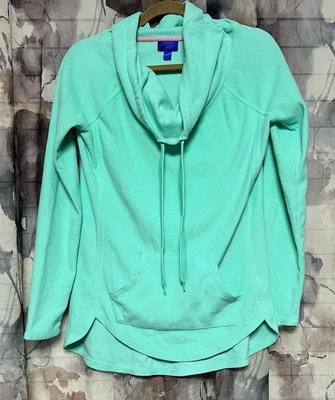 Moletom City Streets feminino tamanho pequeno verde-azulado lounge macio aconchegante pulôver - Imagem 1 de 3