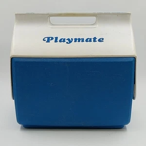 Igloo Blue & White Playmate Cooler Large with Sliding Lid Ice Chest 14" Vtg 1986 - Picture 1 of 12