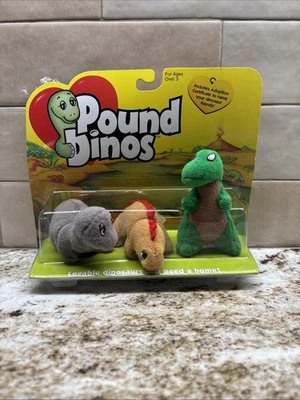 1998 Dinosaur фунт динозавров плюшевые щенки мини друзья винтажный очень редкая новом набор - Изображение 1 из 2