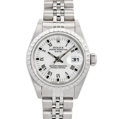 ROLEX Oyster Perpetual Date 69240 White Ladies Used Watch #111211 - Image 1 of 4