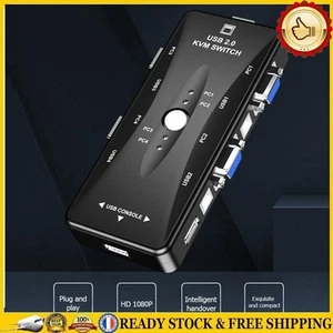 HW1702 USB KVM Switch 4 in 1 Out VGA Splitter Box for Keyboard Mice Monitor - Afbeelding 1 van 9