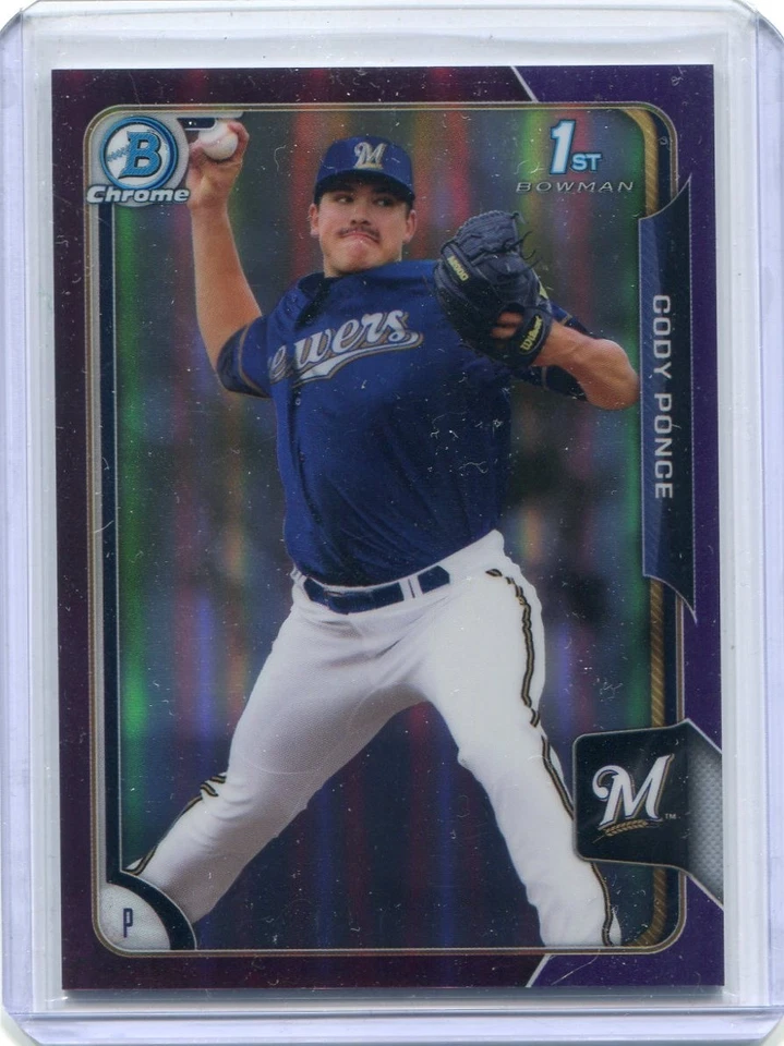 2015 Bowman Chrome Draft Cody Ponce Purple Refractor #30/250 - KBO - Blue Jays - Image 1 of 2