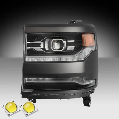 Faro LED completo con LED DRL para Chevy Silverado 1500 2016-2018 faro izquierdo Foto 1 de 4