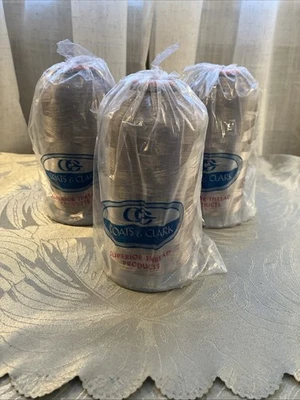 Coats And Clark Gray Silver Embroidery Superior Thread 3 Unopened Cone Sewing - Image 1 of 4