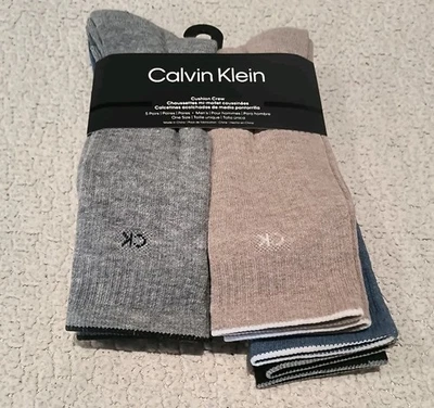 Calvin Klein Para Hombre Talla 7-12 Cojín Crew Calcetines 5 Pares Blanco Gris Logo Talla Única Foto 1 de 4