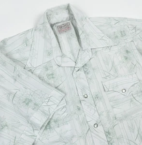 Camisa a Presión H Bar C Ranchwear Western Vintage Perla Para Hombres Se Ajusta XL 70s Verde Floral - Imagen 1 de 13