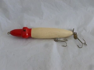 Lote de señuelos de pesca de arte popular de madera de 4-3/4 pulgadas vintage sin marca P-730 - Imagen 1 de 9