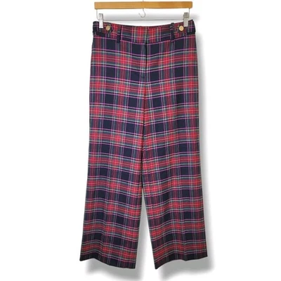 Pantalones Talbots Greenwich Pierna Ancha Talla 4P A Cuadros Aptos Vacaciones Mezcla de Lana Nuevos con Etiquetas Foto 1 de 4