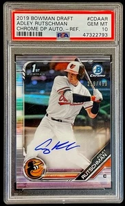 2019 Bowman Chrome Draft ADLEY RUTSCHMAN Refractor #25/499 Auto #CDA-AR PSA 10 - Picture 1 of 2