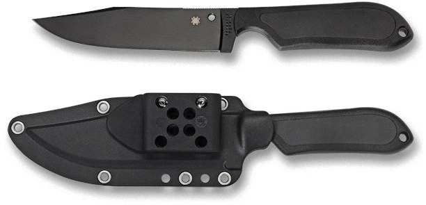 Spyderco Street Bowie Black Fixed Blade w/ Kydex Sheath 9.4" Overall FB04PBB New - Image 1 of 1