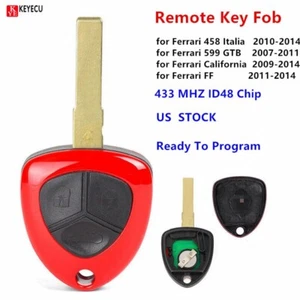 Llavero remoto inteligente de 3 botones 433 MHZ ID48 Chip para Ferrari 458 Italia 599 GTB - Imagen 1 de 4