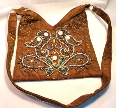 BRONCE MARRÓN Material HOMBRO Bolso de Mano GIANNINI Cartera CUENTAS WOW Foto 1 de 4