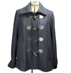 Levi's Wool Blend Toggle & Button Military Peacoat Pockets Lined Navy Blue L - Picture 1 of 23