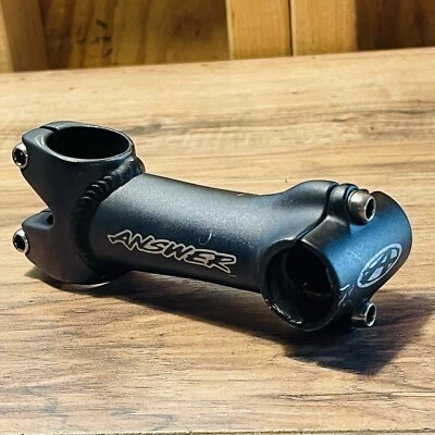 Answer Mountain Bike 1 1/8 Threadless Stem 10 Degree 25.4 Black Ano 2-Bolt - Image 1 of 4