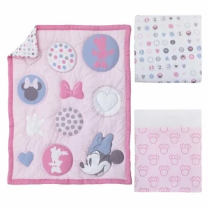 Minnie Mouse: Pretty in Pink 3 Pc. Nursery Crib Bedding Set by Disney Baby - Picture 1 of 6