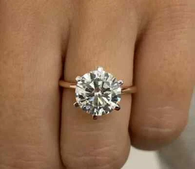 2Ct Round Cut Lab Grown IGI Certified Diamond Engagement Ring 14K Yellow Gold - Image 1 of 4