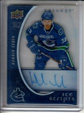 2008-09 Upper Deck Trilogy Ice Scripts #ISHS Henrik Sedin AUTO Vancouver Canucks