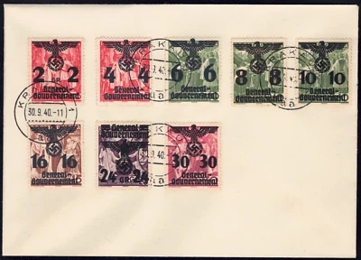 1940 Poland SC # N33-N42-On Cover-2 Different-Occupation Stamps-Used - Image 1 of 4