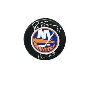 PIERRE TURGEON SIGNIERTES AUTO NEW YORK ISLANDERS HOCKEY PUCK MIT JSA COA - Bild 1 von 1