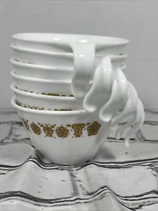 6 TAZAS de café Corelle Butterfly Gold con mango de gancho abierto - ¡apilables! - Imagen 1 de 4