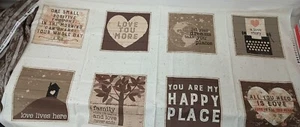 Love Lives Here Dan DiPaolo Clothworks Wall Hanging Quilt Panels Kit Set 2/24x45 - Picture 1 of 9