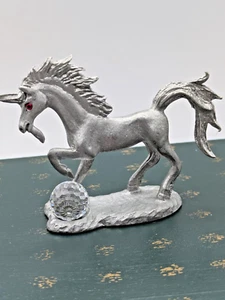 Vintage Spoontiques Einhorn Zinnfigur 1985 CM526 Kristallkugel - Bild 1 von 11