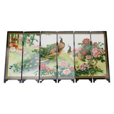 Versatile Wood Room Divider with Peacock Screen for Commemorative Events