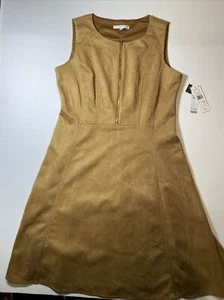 NWT Size 12 Studio One Faux Suede Fit And Flare Dress - Picture 1 of 12