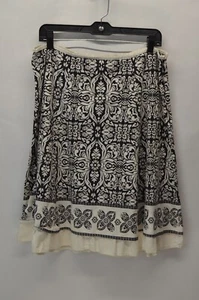 Sonoma Skirt PL Damask Pattern Black White Boho Country Cowboycore Knee Length - Picture 1 of 12