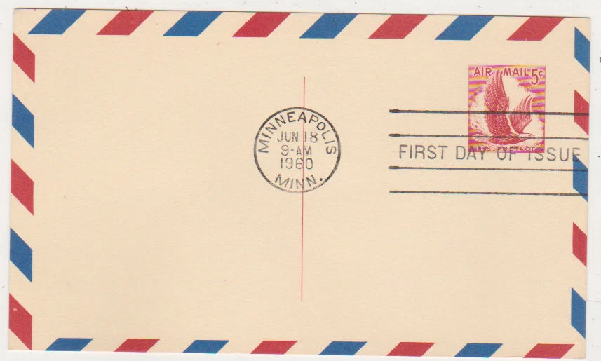 Scott # UXC3 5 cent Eagle in Flight - Unaddressed 1960  First Day of Issue FDC - Image 1 of 1