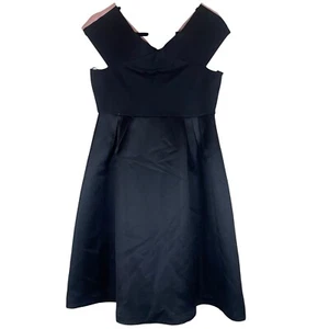 DPlay Womens Little Black Cocktail Party Dress Off Shoulder Fit Flare SZ 10 - Picture 1 of 14