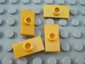 New LEGO Lot of 4 Pearl Gold 1x2 Specialty Plates with 1 Stud - Picture 1 of 1