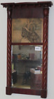 Antique Mirror with Print top collectible display wall decor Frame size 25x14”