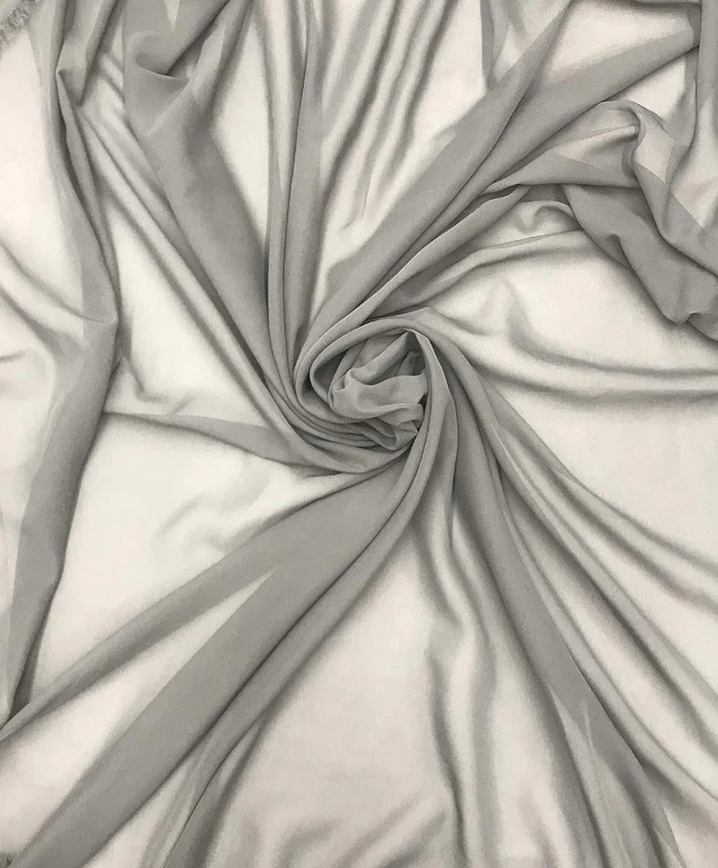 Tela de poliéster de gasa alta transparente gris 58" de ancho Foto 1 de 1