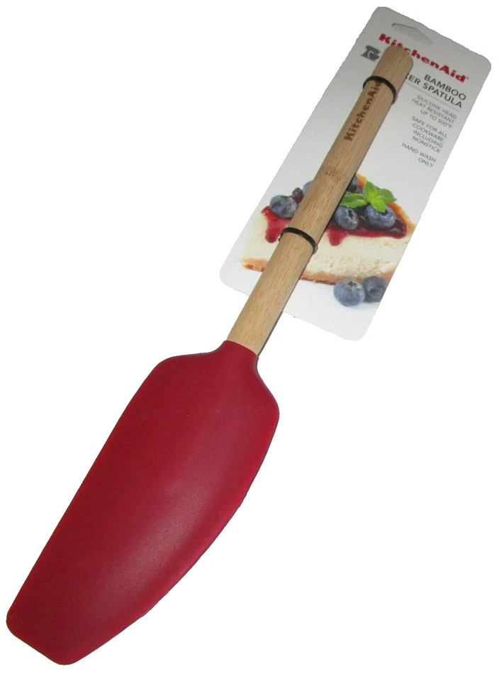 KITCHENAID ~ Bamboo Mixer Spatula ~13" L~Safe for all cookware `#KO637OHERA~Red - Image 1 of 1