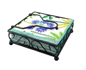Black Matte Scroll Design Napkin Holder Dispenser With Weighted Arm - Picture 1 of 6