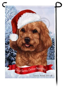 Dear Santa, Define Naughty Garden Flag - Red Cockapoo 043C - Picture 1 of 1