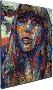 WOMAN PORTRAIT OIL█PAINTING GIRL█REALIST ART█SIGNED VINTAGE ORIGINAL OUTSIDER█A - Picture 1 of 19
