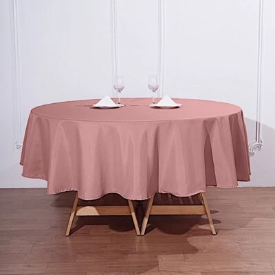 10 Dusty Rose 90" ROUND POLYESTER TABLECLOTHS Wholesale Wedding Party Supplies - Image 1 of 4