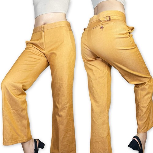 Pantaloni vintage Bottega Veneta dettaglio calendula Wiast gamba dritta taglia IT 40