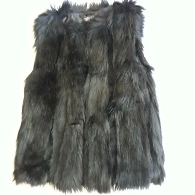 Chaleco negro de piel sintética Topshop para mujer talla 2 de EE. UU. Foto 1 de 4