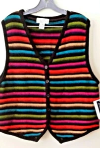 16W Jennifer Moore Washable Multicolor Knit Sweater Vest Top NWTS - Picture 1 of 2