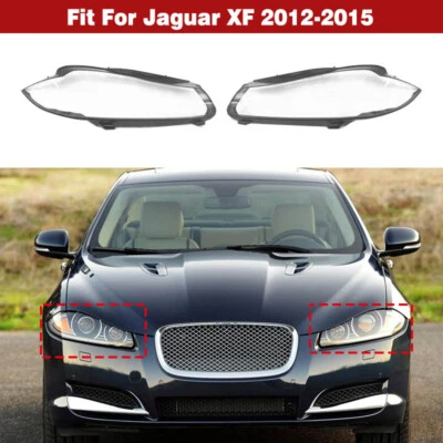 Par de carcaça de tampa de lente transparente para farol + cola selante para Jaguar XF 2012-2015 - Imagem 1 de 4